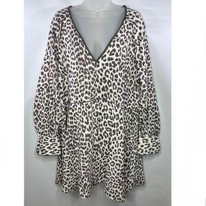 H&M Leopard Print Long Sleeve Dress